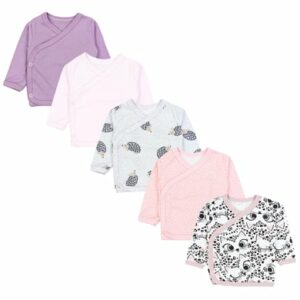 TupTam Baby Mädchen Langarm Wickelshirt 5er Set lila/weiß