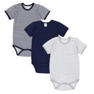 TupTam Kinder Unisex Kurzarm Body 3er Set dunkelblau