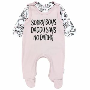 TupTam Baby Unisex Strampler-Set mit Aufdruck Spruch 2-tlg rosa-kombi