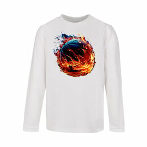 F4NT4STIC Longsleeve Shirt Basketball on fire weiß