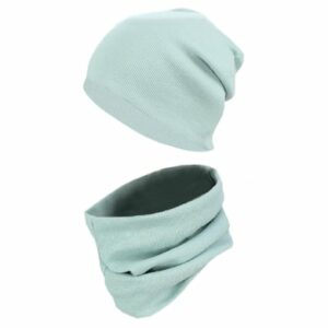 TupTam Unisex Kinder Beanie Mütze Schlauchschal Set grün-kombi