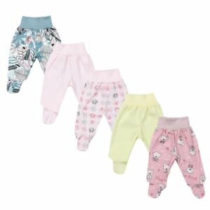 TupTam Baby Hose mit Fuß 5er Pack rosa/gelb