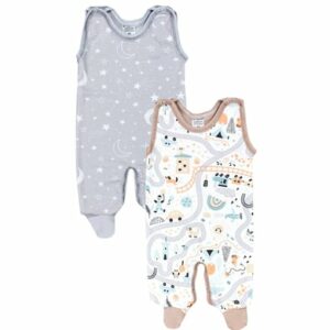 TupTam Baby Strampler Gemustert 2er Set beige/grau