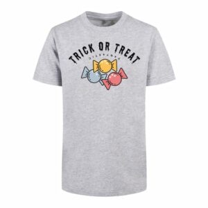 F4NT4STIC Basic Kids Tee Trick Or Treat Halloween heathergrey