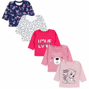 TupTam Baby Mädchen Langarmshirt 5er Pack rosa Modell 1