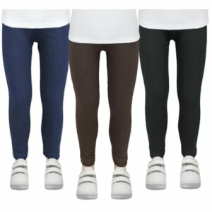 TupTam Mädchen Winter Leggings Blickdichte Thermo 3er Pack braun/schwarz