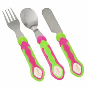 vital baby Kinder Besteckset 3-teilig in pink/grün